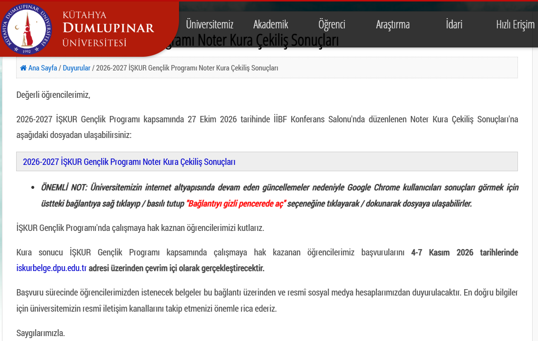 İŞKUR Gençlik Programı kura sonuçları 2026-2027: Üniversitelerin asil ve yedek listeleri açıklandı mı?