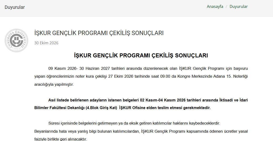 İŞKUR Gençlik Programı kura sonuçları 2026-2027: Üniversitelerin asil ve yedek listeleri açıklandı mı?