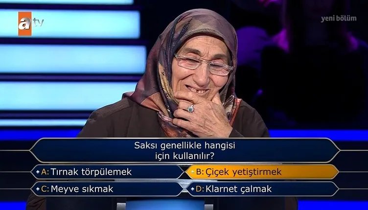 71 yaşındaki Gülfidan Teyze Milyoner'e damgasını vurdu! "Umre param çıktı"