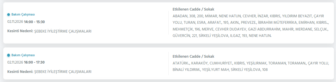 Ankara elektrik kesintisi 1-2 Kasım! Başkent EDAŞ elektrik kesintisi yaşanan ilçeler