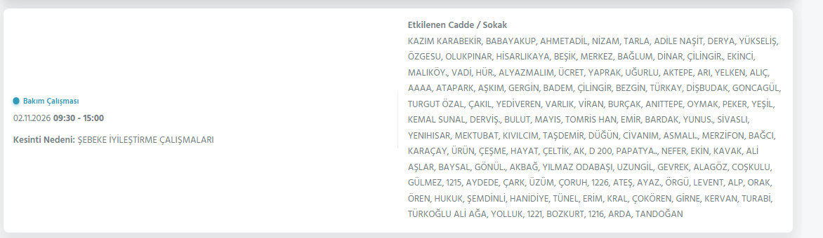 Ankara elektrik kesintisi 1-2 Kasım! Başkent EDAŞ elektrik kesintisi yaşanan ilçeler