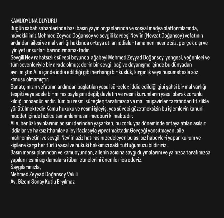 Ünlü şarkıcı Nev mirasıyla gündemde! Görüşmediği ağabeyi evine mi gitti? Avukatından açıklama geldi