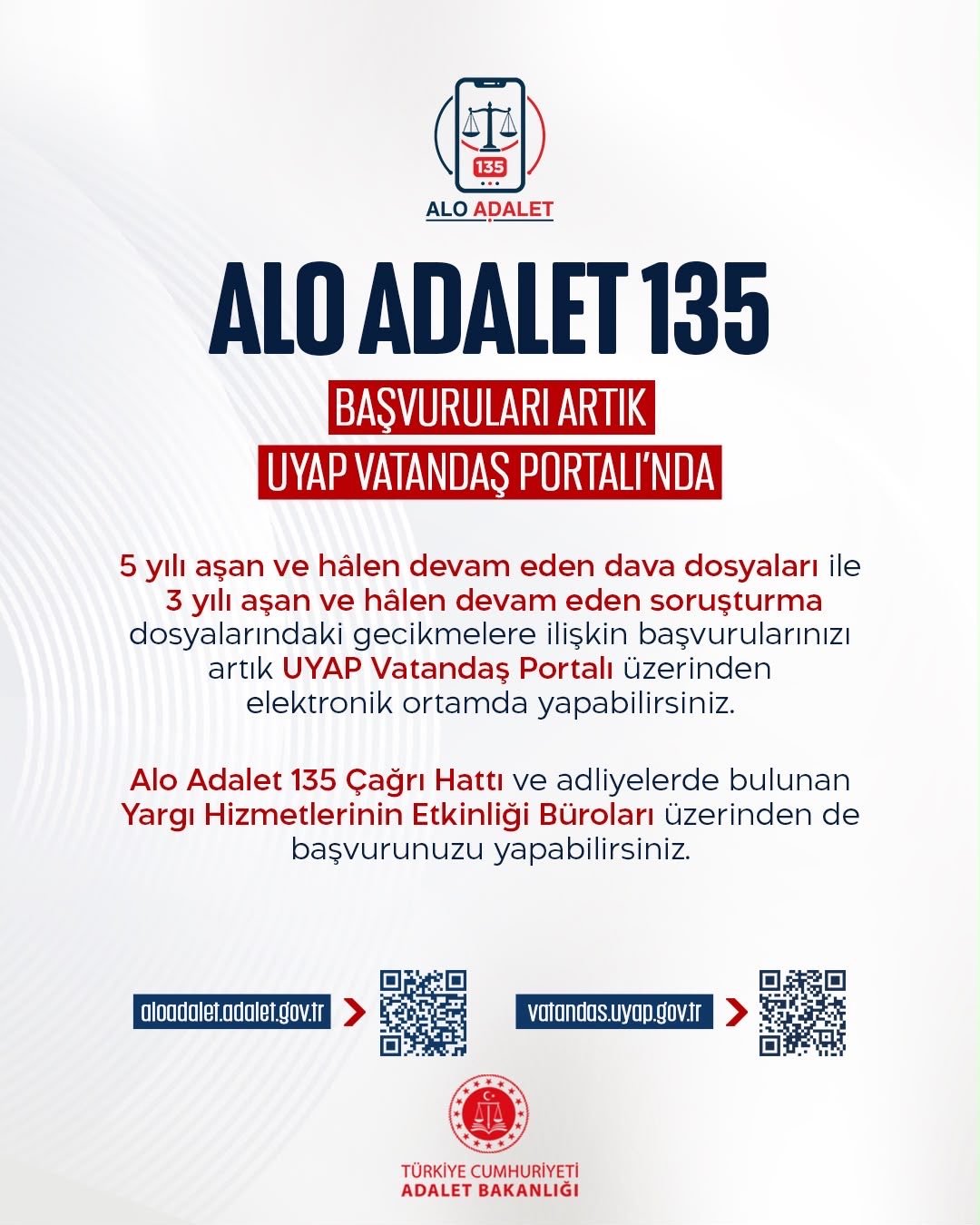 Alo Adalet 135 başvurularında yeni dönem