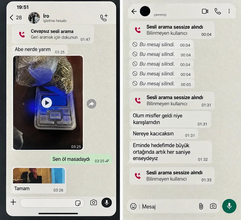Çirkinler in, Zen Pırlanta sahiplerine attığı tehdit mesajları ortaya çıktı: Arabanızla havaya uçururuz