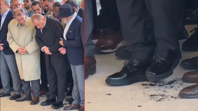 Fatih Terim ne yapacağını şaşırdı: Cenaze namazında ayakkabısı parçalandı
