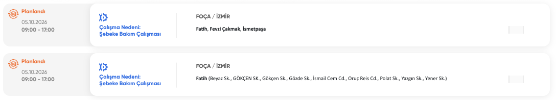 İzmir elektrik kesintisi 5-6-7 Ekim GDZ Elektrik (Bornova, Buca, Ödemiş, Bayraklı, Bayındır, Tire, Kiraz, Bergama, Urla, Çeşme, Aliağa, Kınık, Karaburun, Menderes)