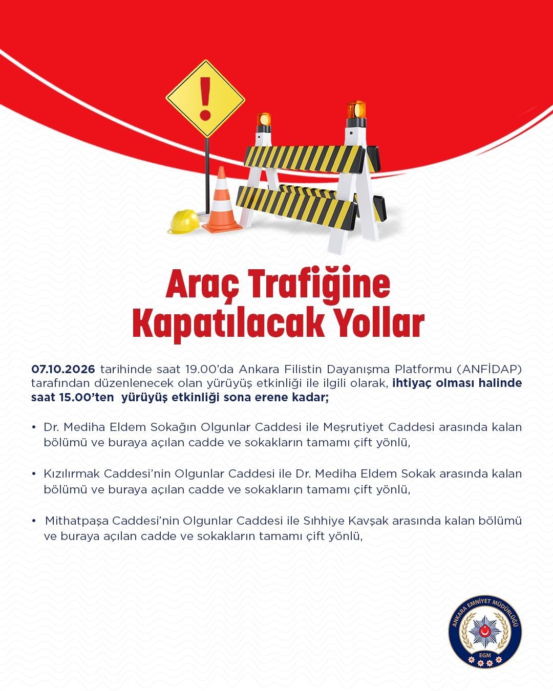 Ankara trafiğe kapalı yollar listesi! Hangi yollar, neden kapalı?