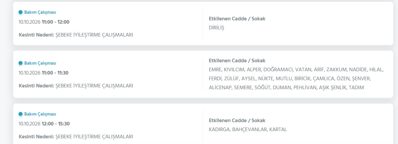 İstanbul elektrik kesintisi 8-9-10 Ekim! BEDAŞ, AYEDAŞ planlı elektrik kesintisi programı