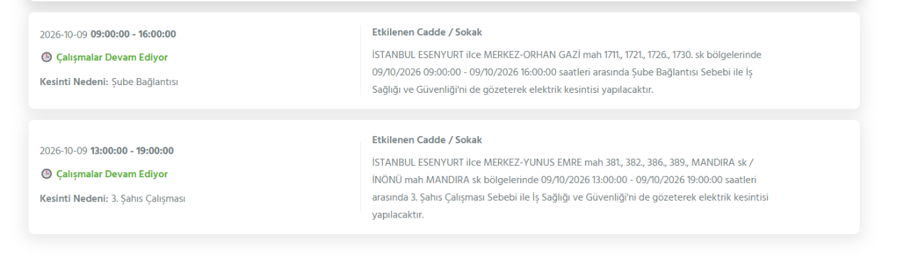 İstanbul elektrik kesintisi 8-9-10 Ekim! BEDAŞ, AYEDAŞ planlı elektrik kesintisi programı