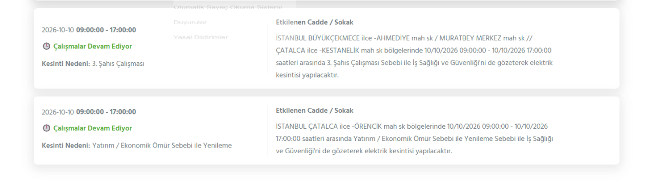 İstanbul elektrik kesintisi 8-9-10 Ekim! BEDAŞ, AYEDAŞ planlı elektrik kesintisi programı