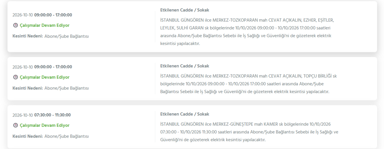 İstanbul elektrik kesintisi 8-9-10 Ekim! BEDAŞ, AYEDAŞ planlı elektrik kesintisi programı