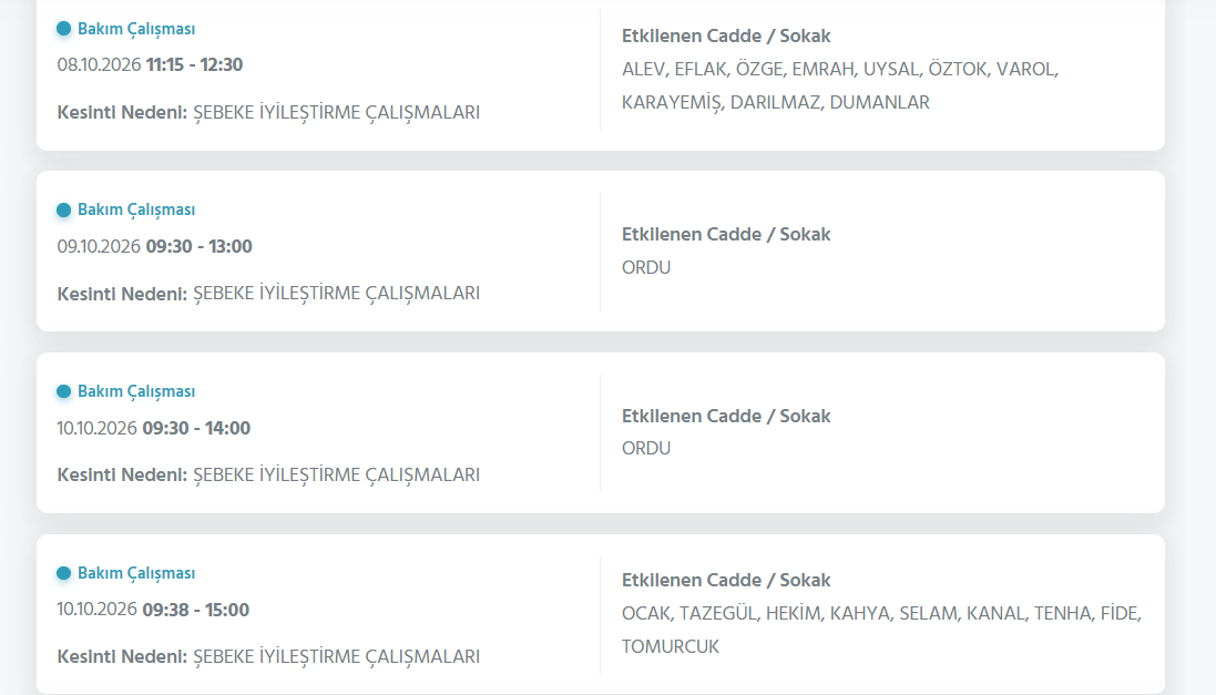 İstanbul elektrik kesintisi 8-9-10 Ekim! BEDAŞ, AYEDAŞ planlı elektrik kesintisi programı