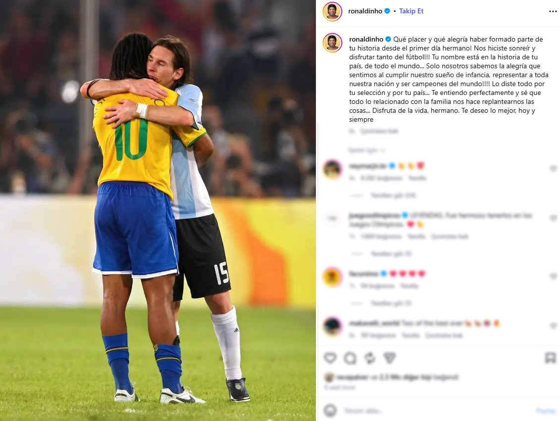 Ronaldinho'nun Instagram paylaşımı