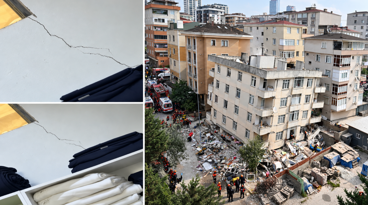 Maltepe'de çöken binanın nisan ayında çekilen görüntüsü çıktı: Ev üstümüze mi basıyor yoksa!