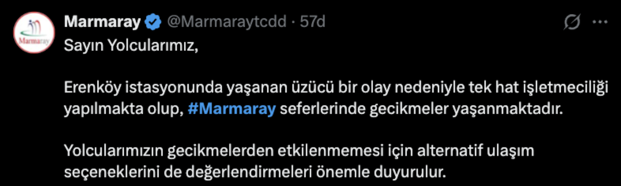 Marmaray Erenköy son dakika açıklaması: Marmaray çalışıyor mu, seferler devam ediyor mu?
