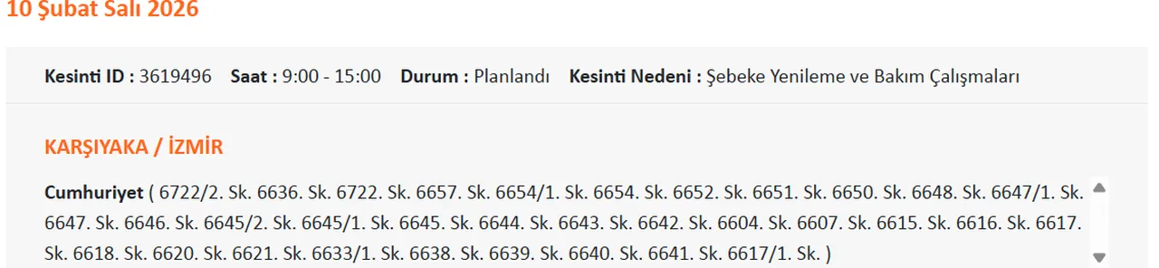 İzmir GDZ elektrik kesintisi sorgulama listesi! 10-11 Şubat İzmir'de elektrikler ne zaman gelecek?