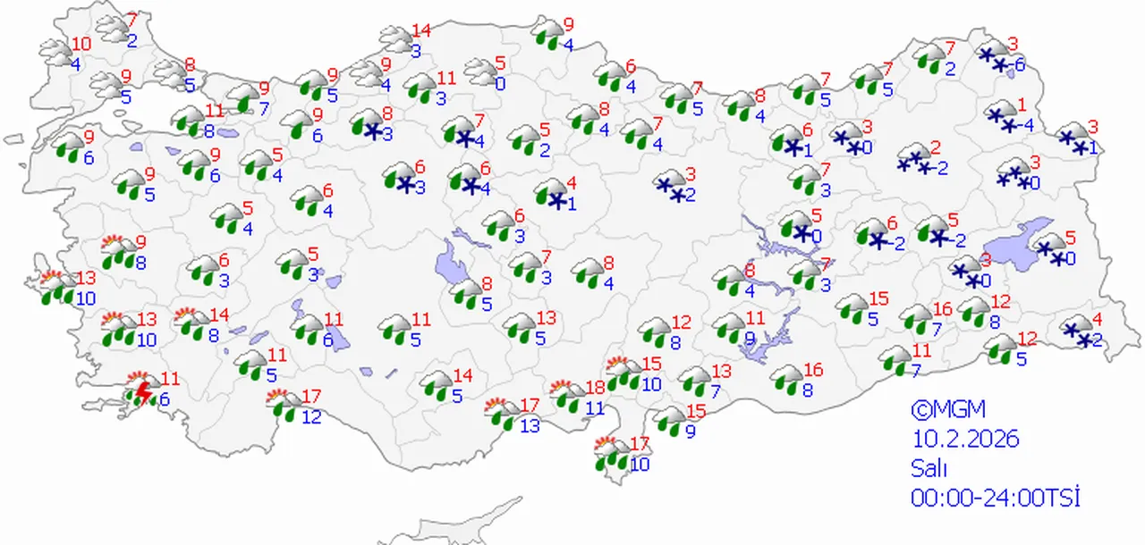Kar ve sağanak yağış geliyor! 13 ile sarı kodlu uyarı