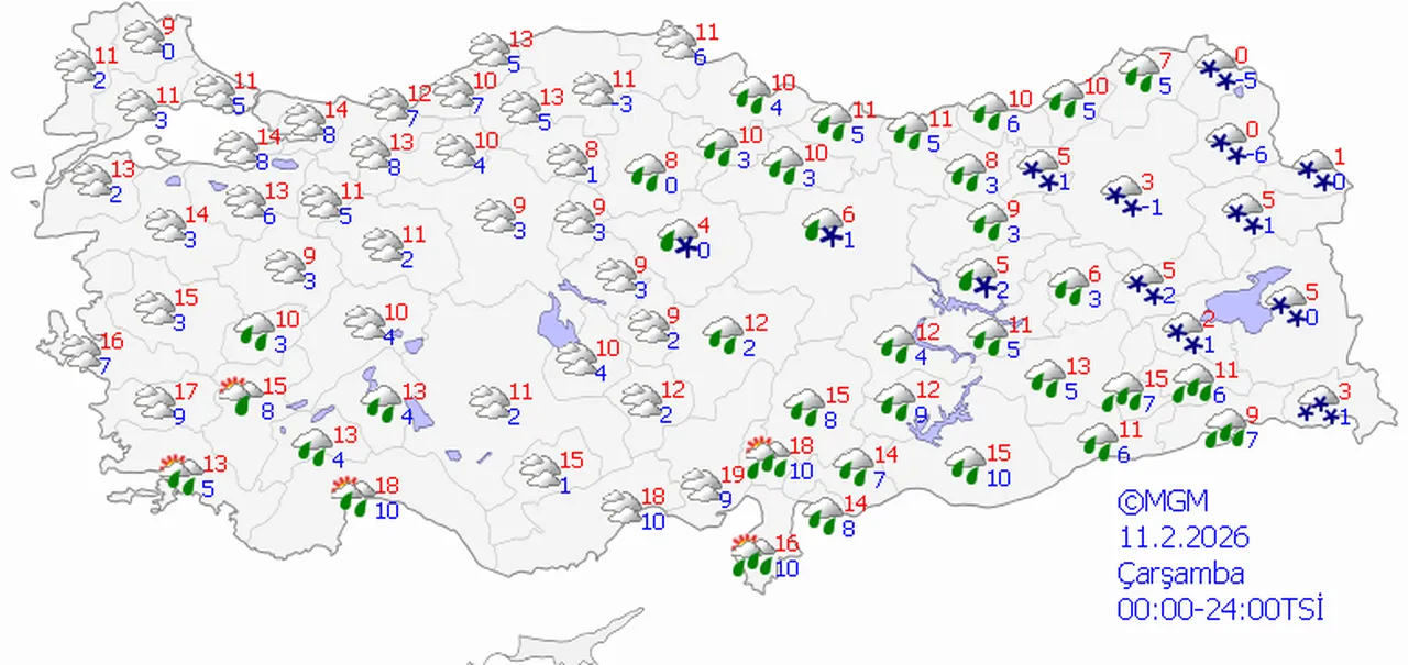 Kar ve sağanak yağış geliyor! 13 ile sarı kodlu uyarı