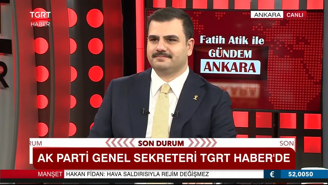 AK Parti Genel Sekreteri Eyyüp Kadir İnan, TGRT canlı yayınında konuştu.