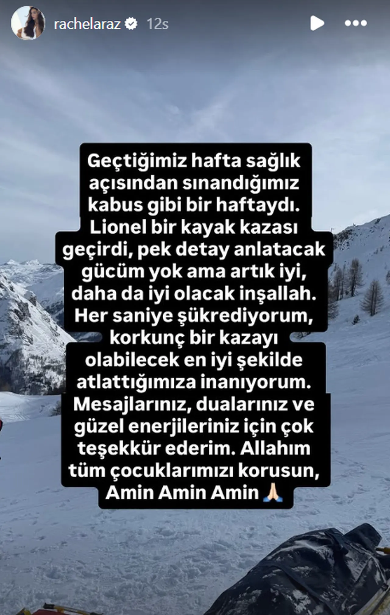 Rachel Araz’dan korkutan haber: Oğlu kaza geçirdi