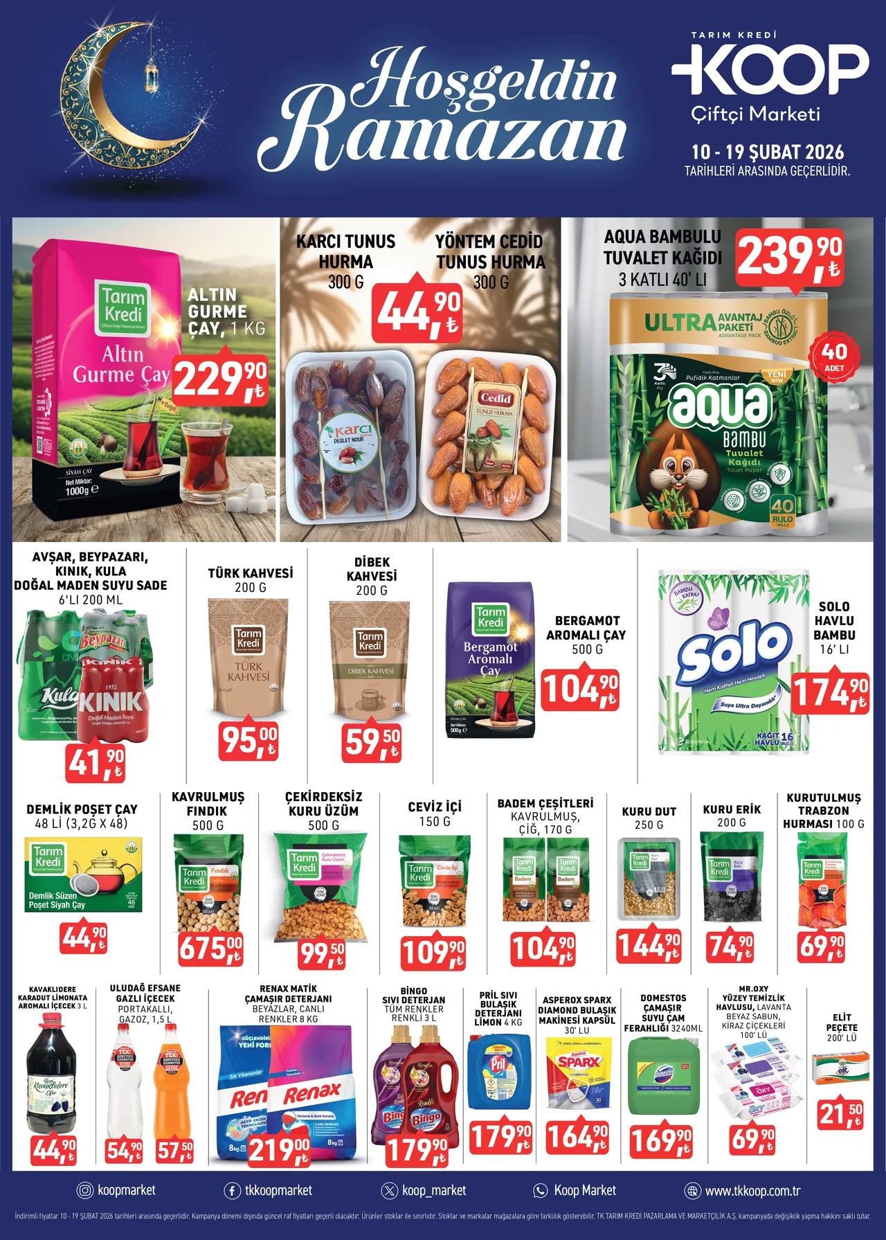 Tarım Kredi Kooperatifi Market indirimi 10-19 Şubat! Ramazan'a özel afişi paylaşıldı