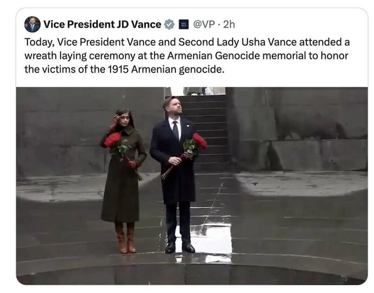 ABD Başkan Yrd. Vance’in hesabından “Ermeni Soykırımı” sözleriyle yapılan paylaşım ise birkaç saat kaldıktan sonra silindi.