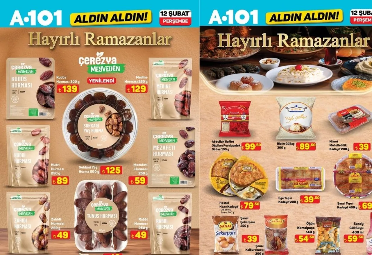 A101 Aktüel ürünler fiyat listesi 12 Şubat 2026! Ramazan ayına indirimli ürünler geliyor
