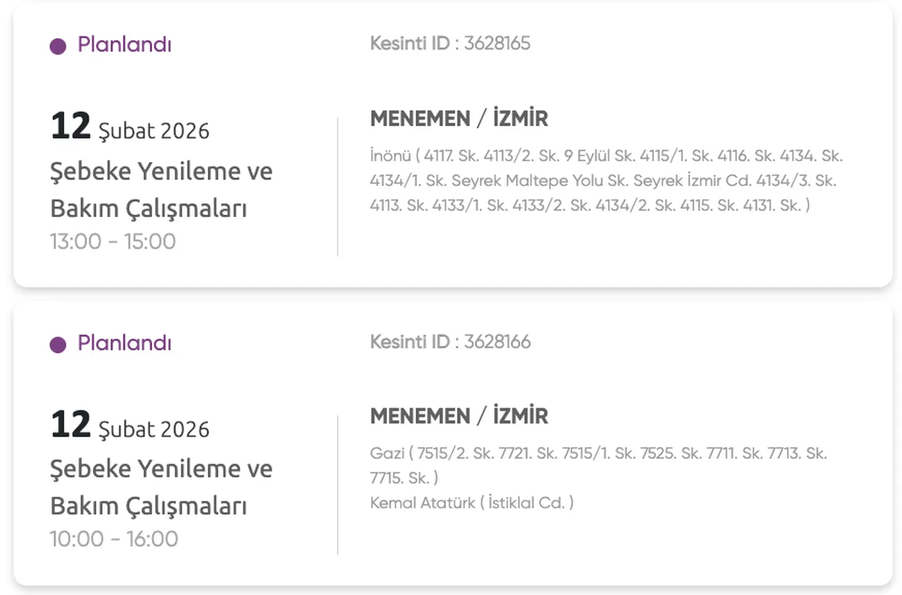 Gediz elektrik kesintisi 12 Şubat: İzmirde elektrikler ne zaman gelecek?