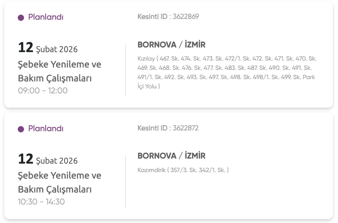Gediz elektrik kesintisi 12 Şubat: İzmirde elektrikler ne zaman gelecek?