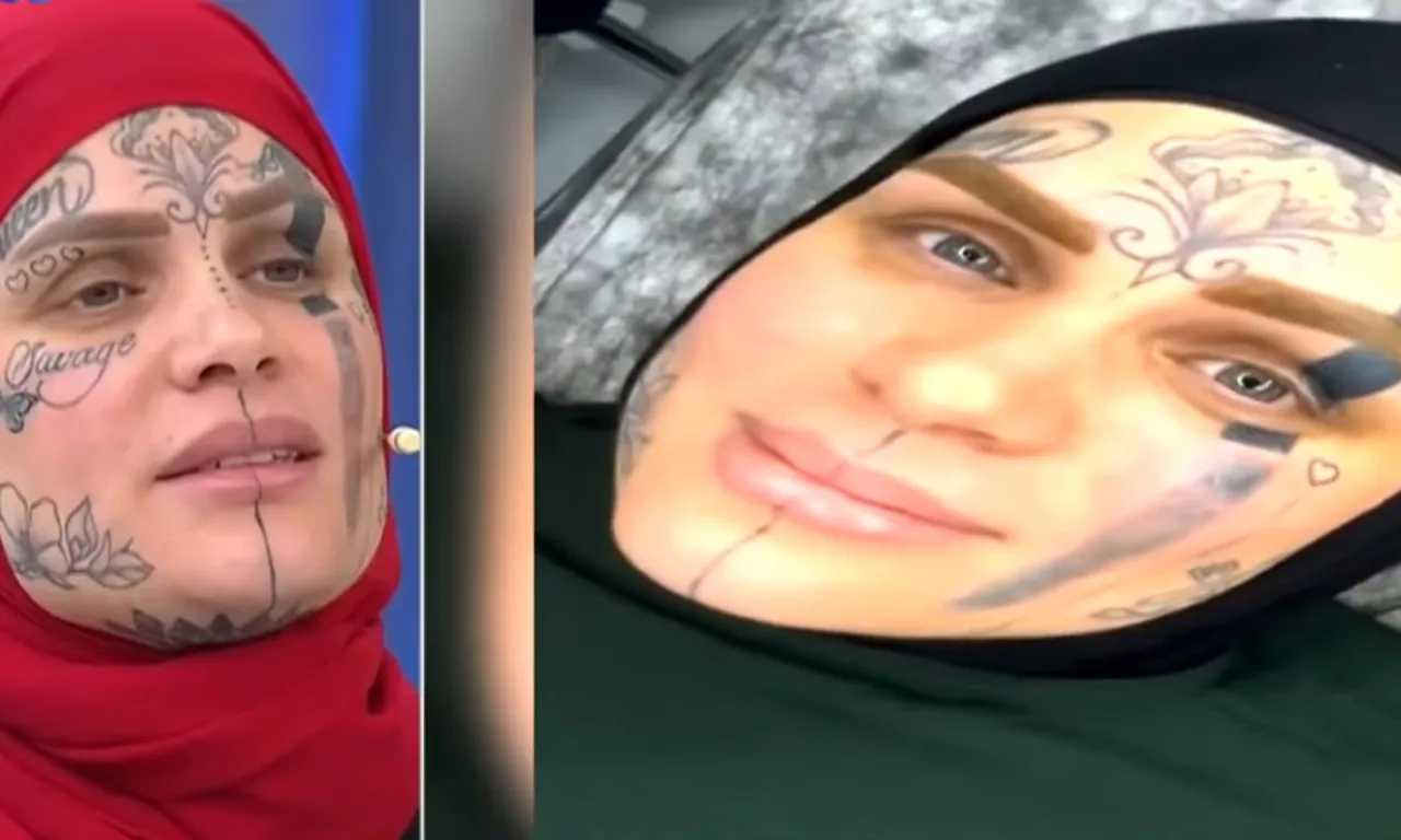 Yüzü dövmeli kadının suçlamalarına cevap… Ailesiyle tehdit edip para istemiş!