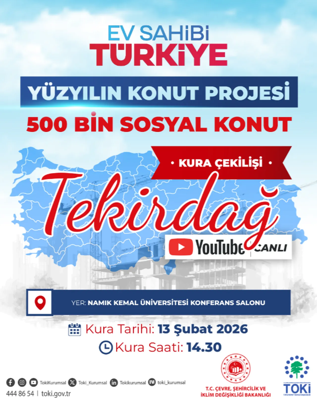 TOKİ Tekirdağ kura sonuçları açıklanıyor! Tekirdağ 500 bin konut asil/yedek isim listesi sorgulama