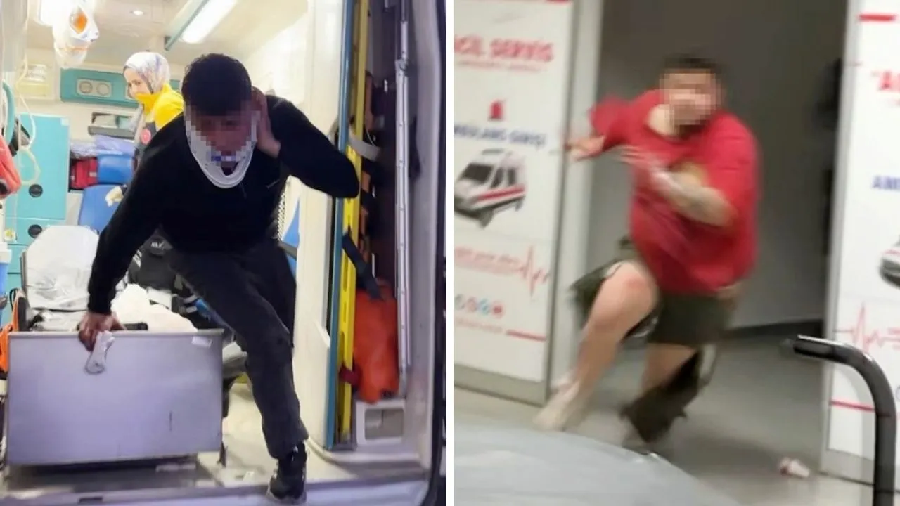 Yaralılar sedyeden atlayıp gazetecilere saldırdı! İlginç anlar kamerada