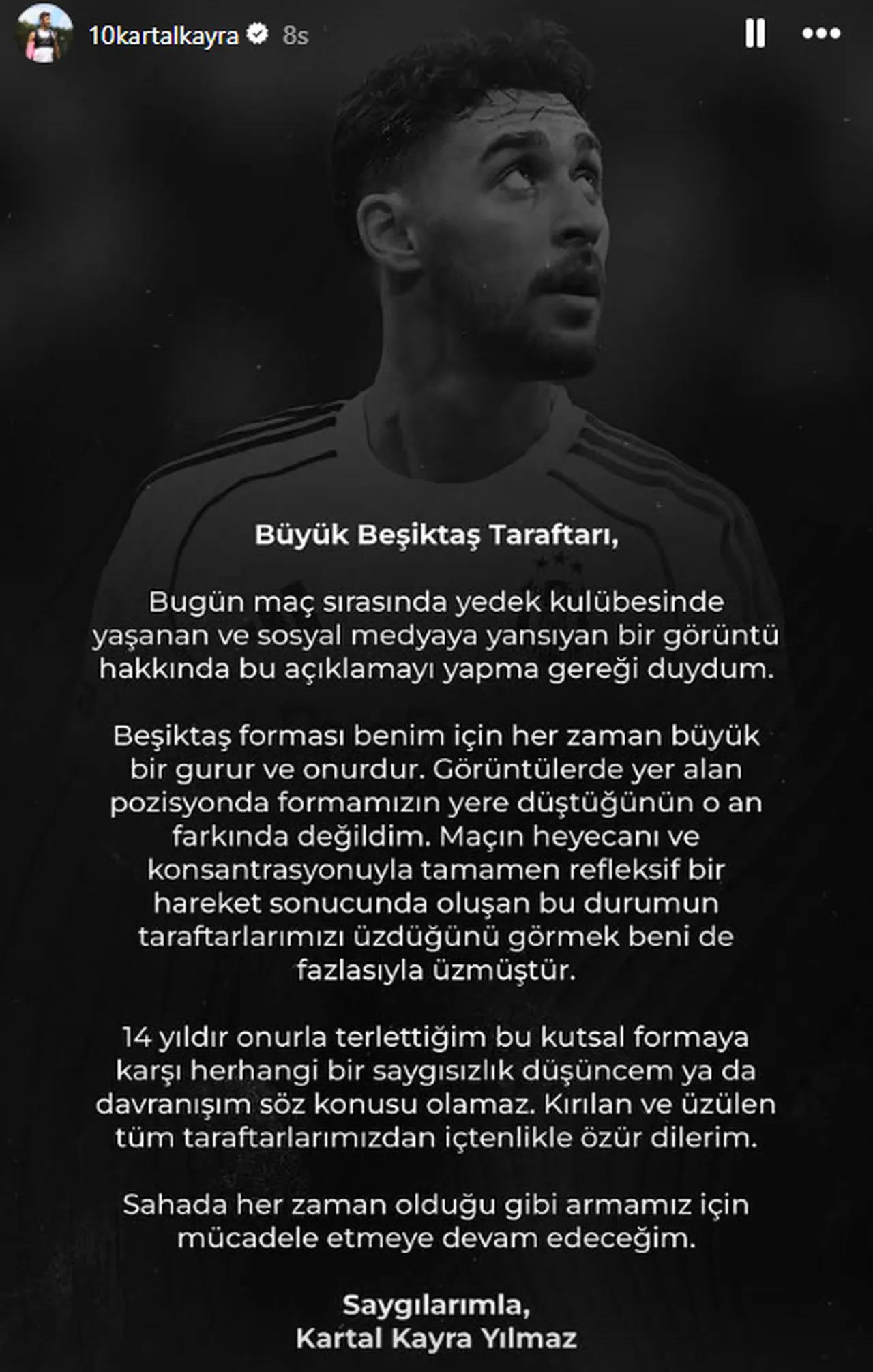 Kartal Kayra Yılmaz'ın Instagram paylaşımı