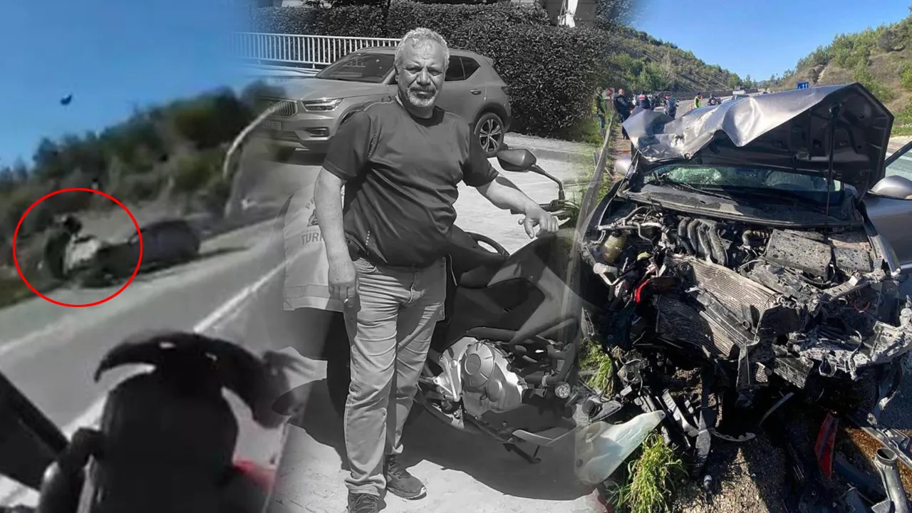 Motosiklet, otomobille çarpıştı! Feci ölüm kamerada