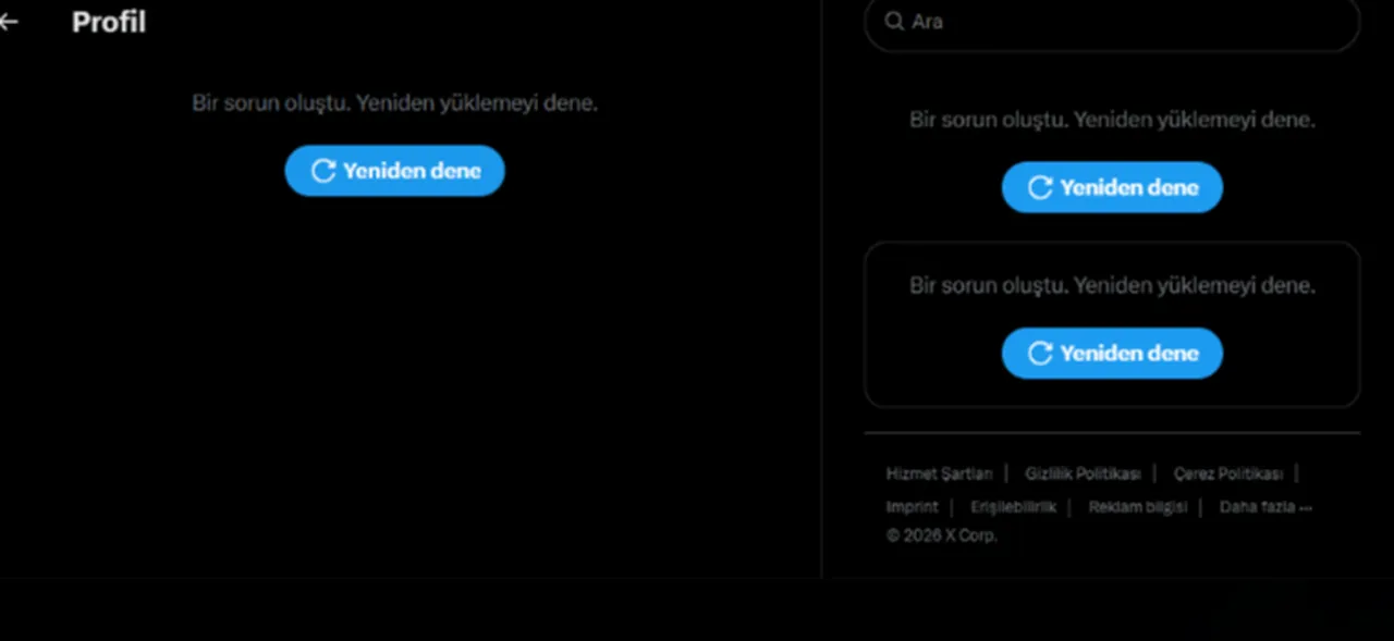 X (Twitter) çöktü mü, neden açılmıyor? X kullanıcıları "yeniden dene" hataları bildiriyor