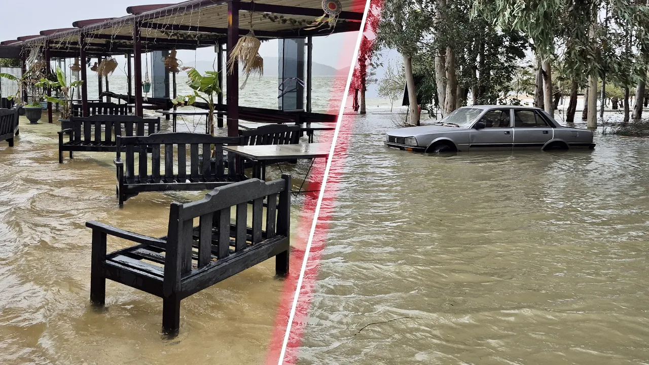 Göl yükseldi; ev, iş yeri ve araçlar suya gömüldü