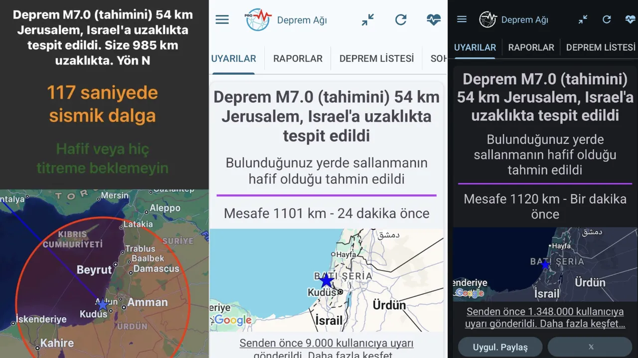 İsrailde deprem mi oldu? Birçok kullanıcı İsrail deprem uyarısı ile güne başladı!