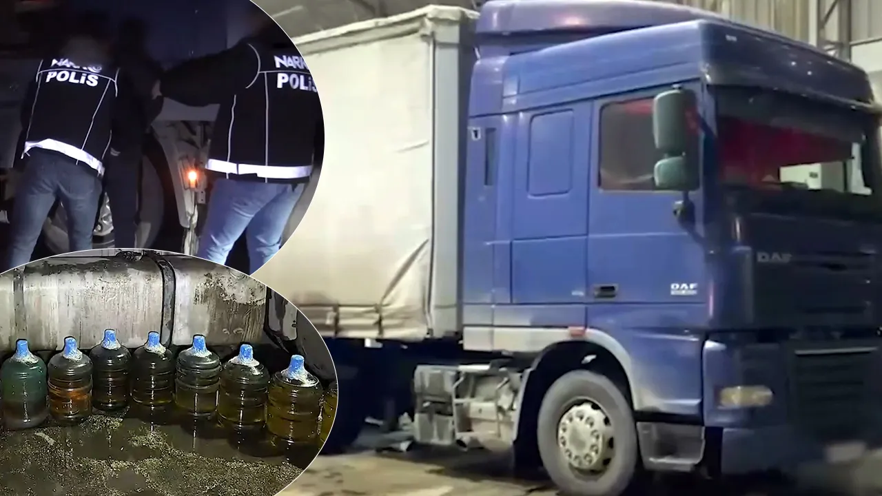 İstanbul'un göbeğinde kritik operasyon! Tırdaki damacanalardan litrelerce uyuşturucu çıktı