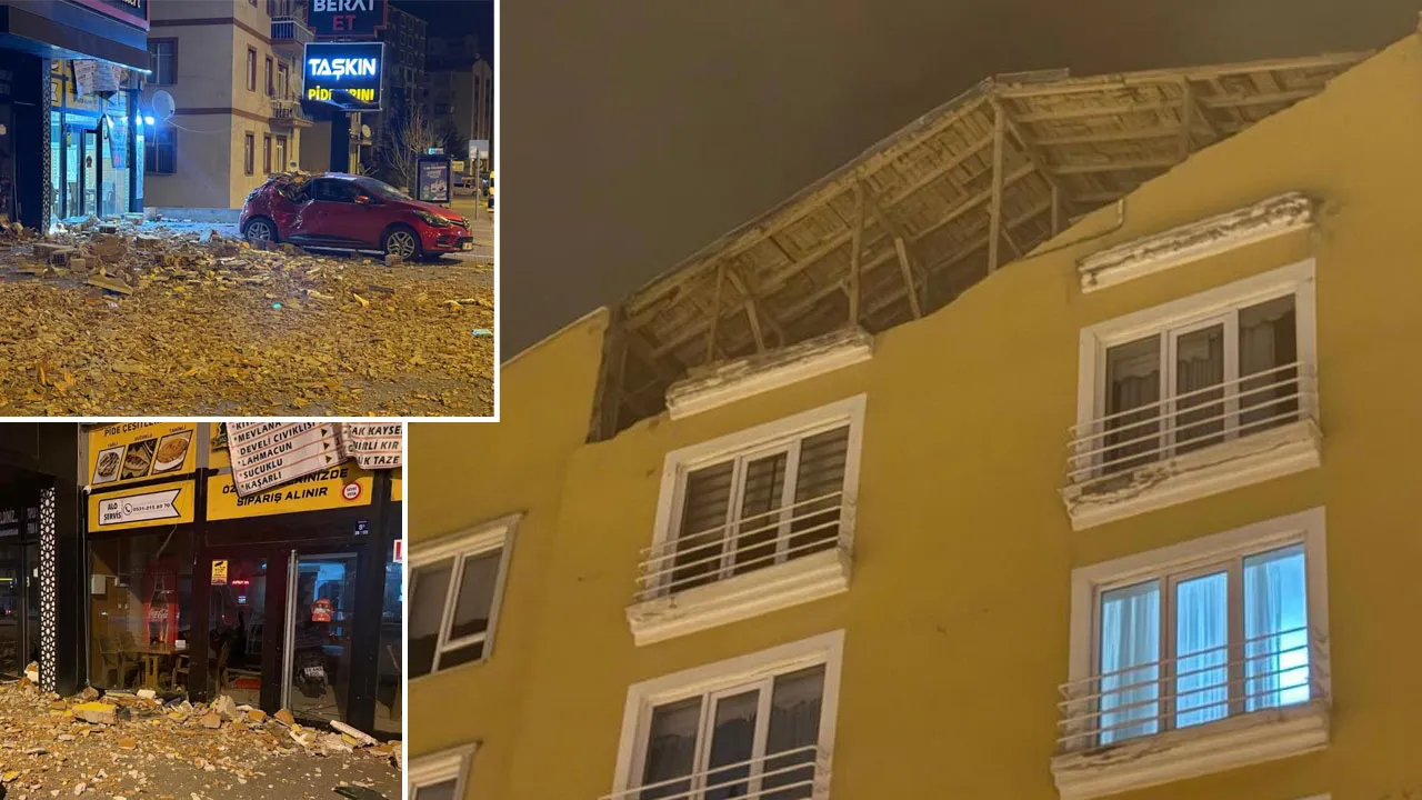 Millet sese uyandı! Kayseri'de rüzgar duvar binanın duvarını uçurdu