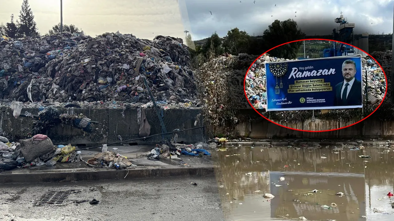 Yine İzmir, yine aynı manzara! Belediye başkanının afişi çöpün ortasında kaldı