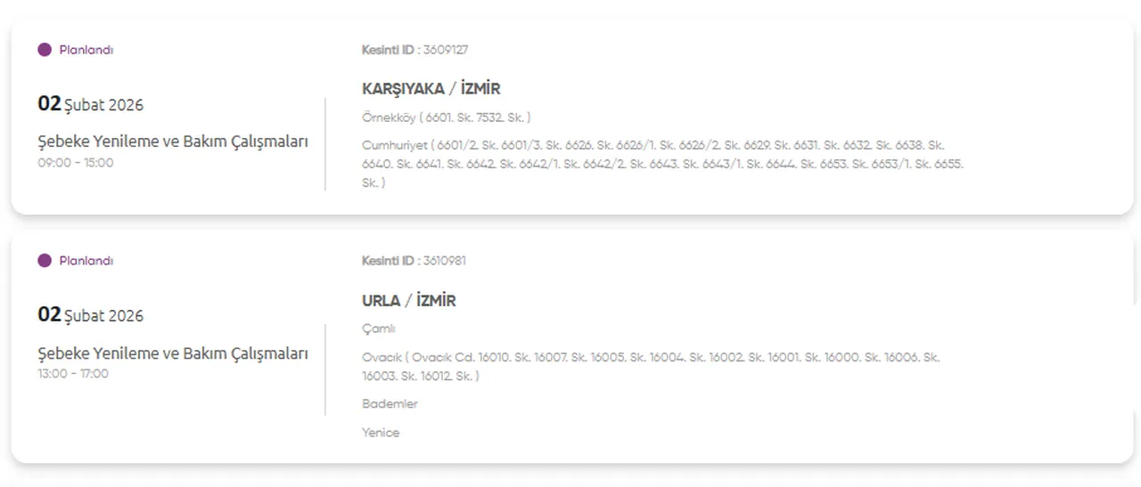 Gediz elektrik İzmir elektrik kesintisi! 2 Şubat İzmir'de elektrikler ne zaman gelecek?