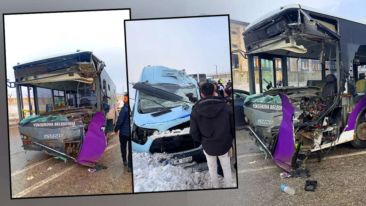 Hakkari'de yolcu otobüsü minibüs ile çarpıştı: Yaralılar var 