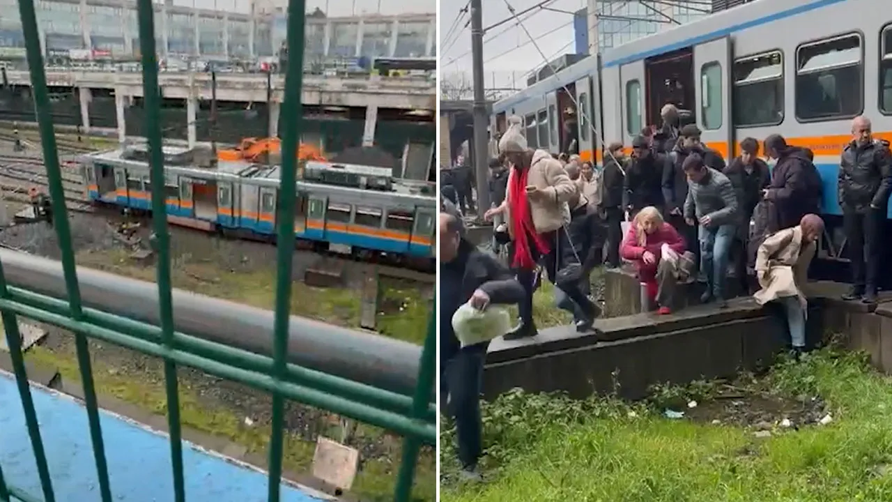 İstanbul'da metro raydan çıktı! Yolcular tahliye edildi