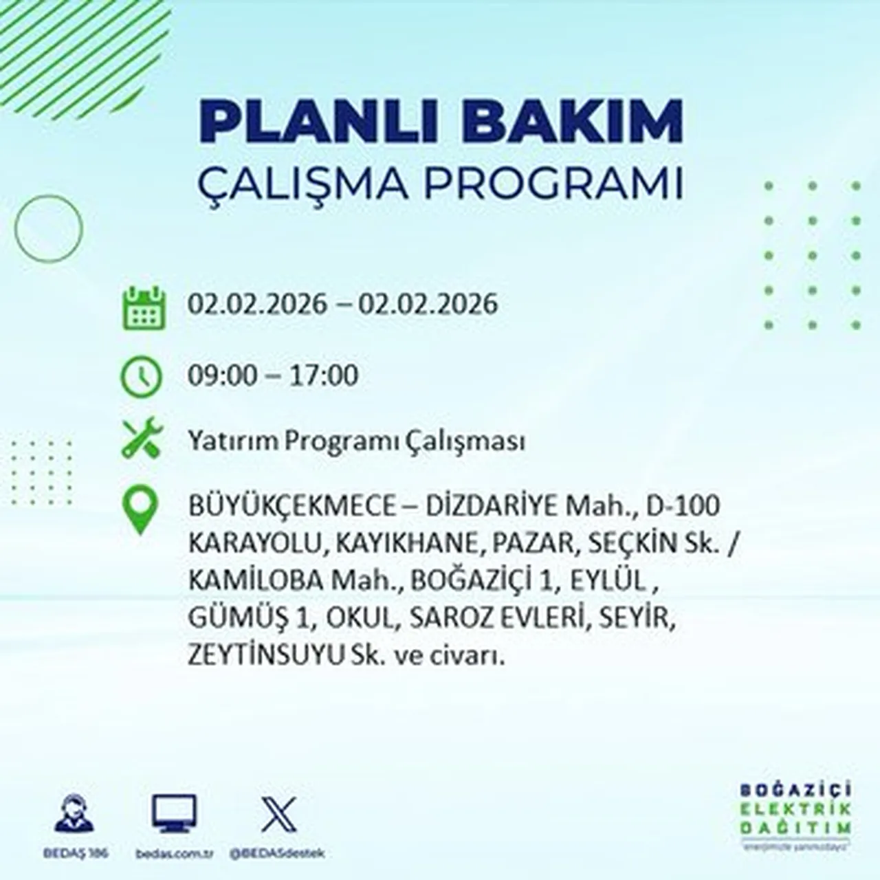 İstanbulun birçok ilçesinde saatler sürecek! Elektrikler ne zaman gelecek? BEDAŞ ilçe ilçe paylaştı!