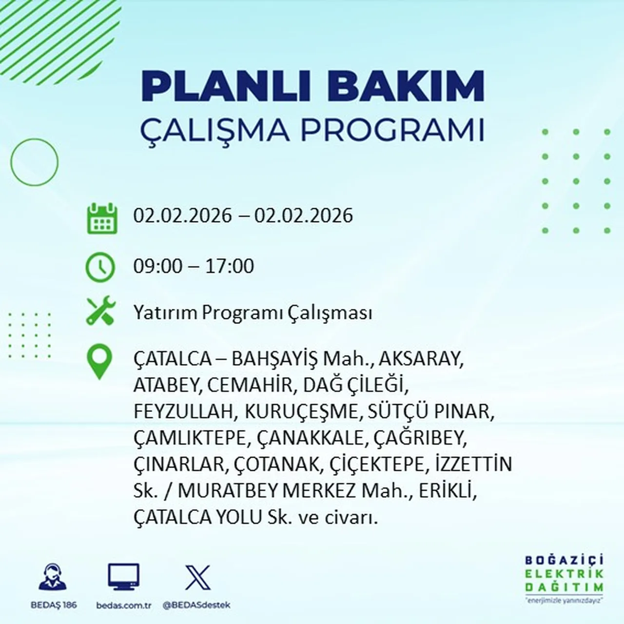 İstanbulun birçok ilçesinde saatler sürecek! Elektrikler ne zaman gelecek? BEDAŞ ilçe ilçe paylaştı!