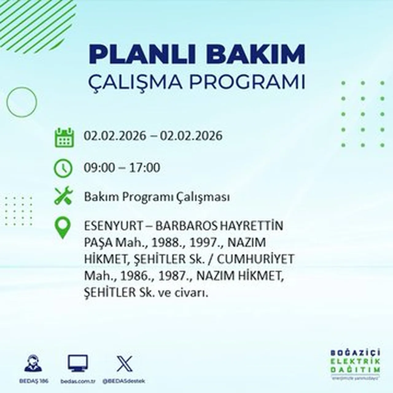 İstanbulun birçok ilçesinde saatler sürecek! Elektrikler ne zaman gelecek? BEDAŞ ilçe ilçe paylaştı!