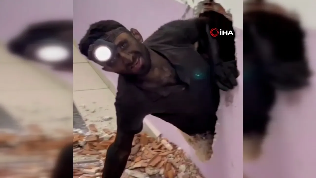 Rize'de film sahnelerini aratmayan kurtuluş! 6. kattan düştü, 1. katta duvarlara tutundu