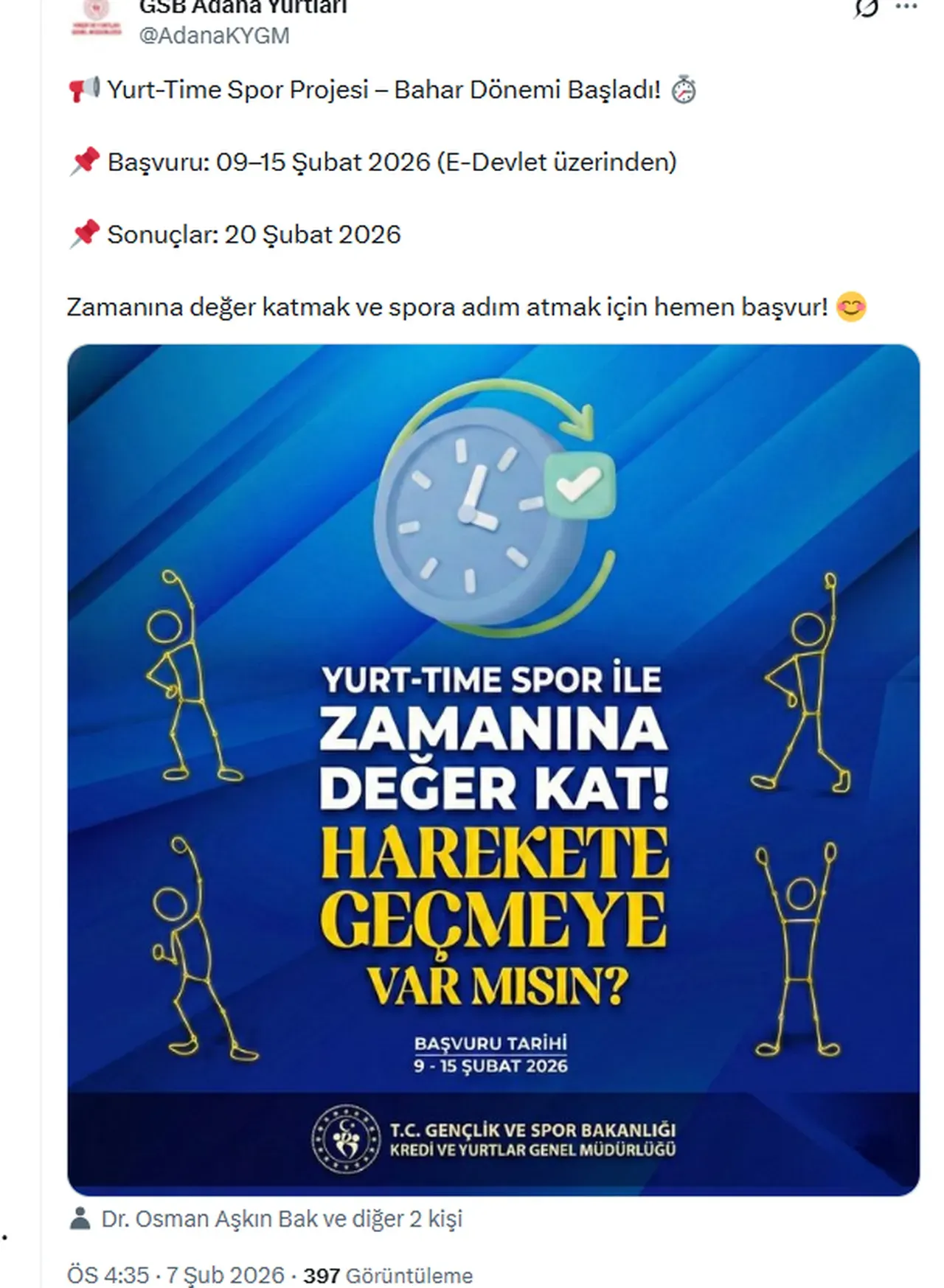 Yurt Time sonuçları açıklandı mı? GSB Yurt Time 2.dönem başvuru sonucu sorgulama