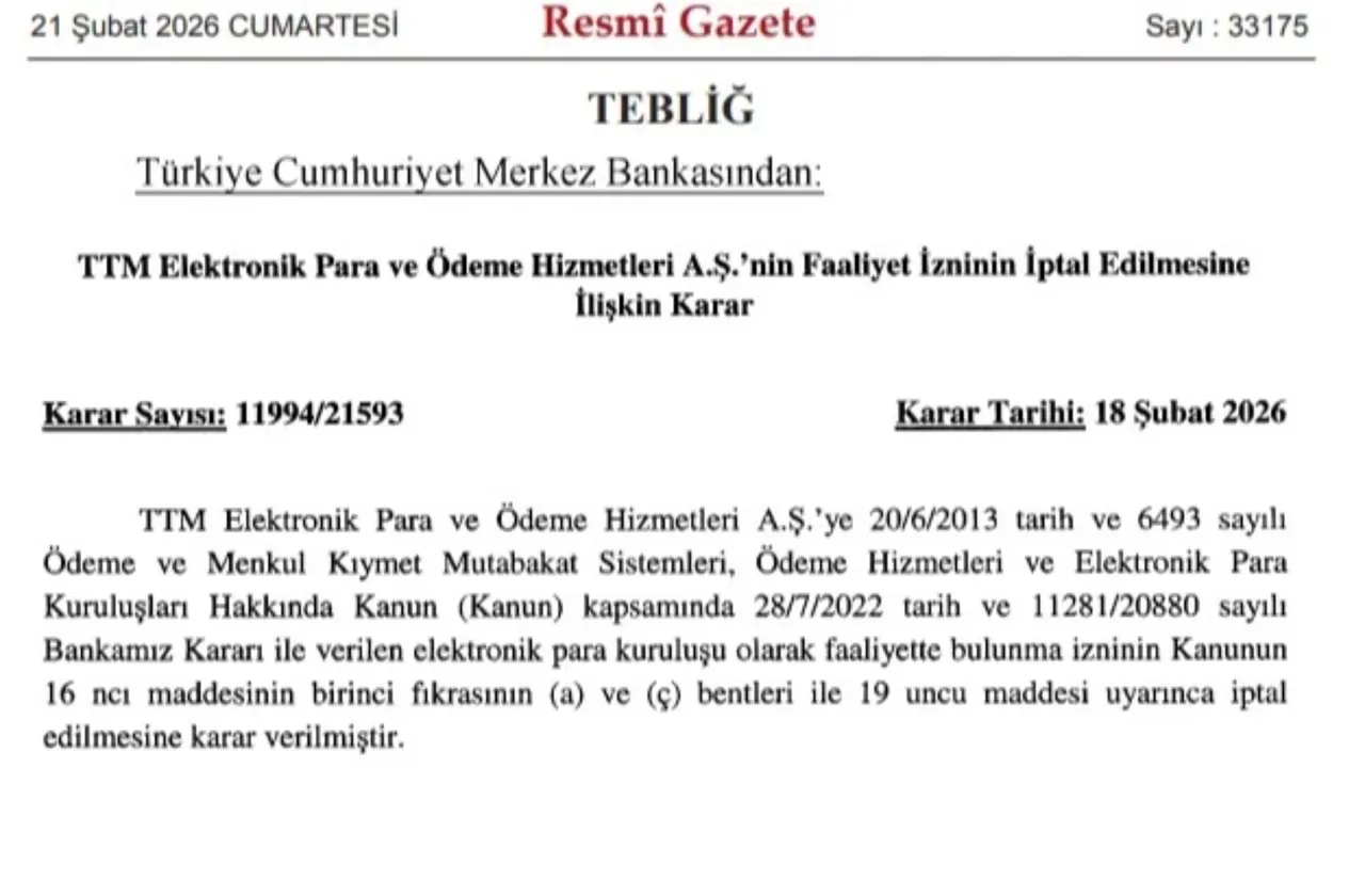 Üç elektronik para kuruluşunun faaliyeti iptal edildi! Karar Resmi Gazete'de