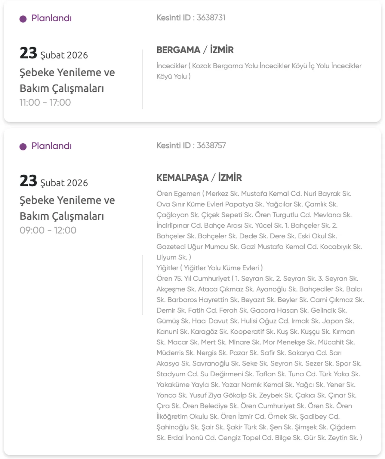 Gediz elektrik kesintisi 23 Şubat listesi! İzmirde elektrikler saat kaçta gelecek?